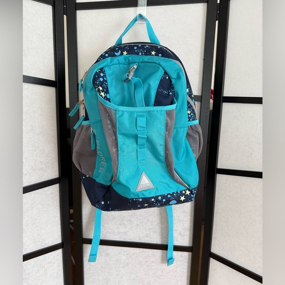 L.L.Bean Explorer Backpack Kids Galaxy Star Print Teal Discontinued